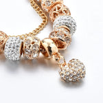 Pulseira de Luxo Cristal Coração