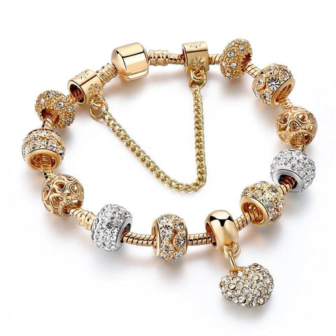 Pulseira de Luxo Cristal Coração